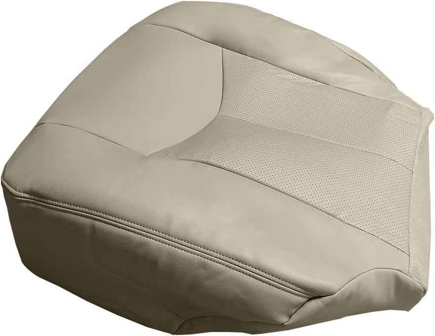 Driver Passenger Bottom Seat Cover Replacement Fits for Cadillac Escalade 2003-2006 Microfiber Leather, Shale Light Neutral Tan