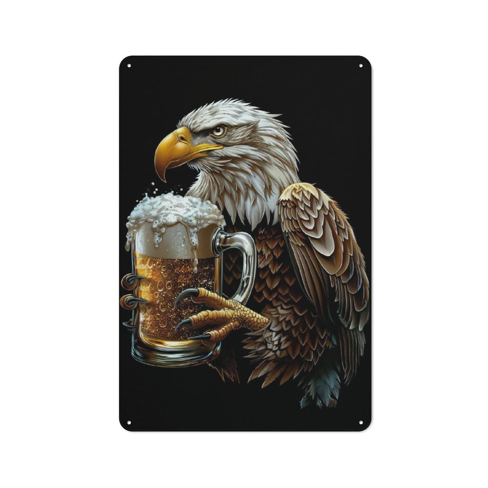 Shop Front Style Eagle Beer Cafe Metal Sign 30x20cm, Bistro Wall Plaque for Tea Room, Shop Wall Or Breakfast Area