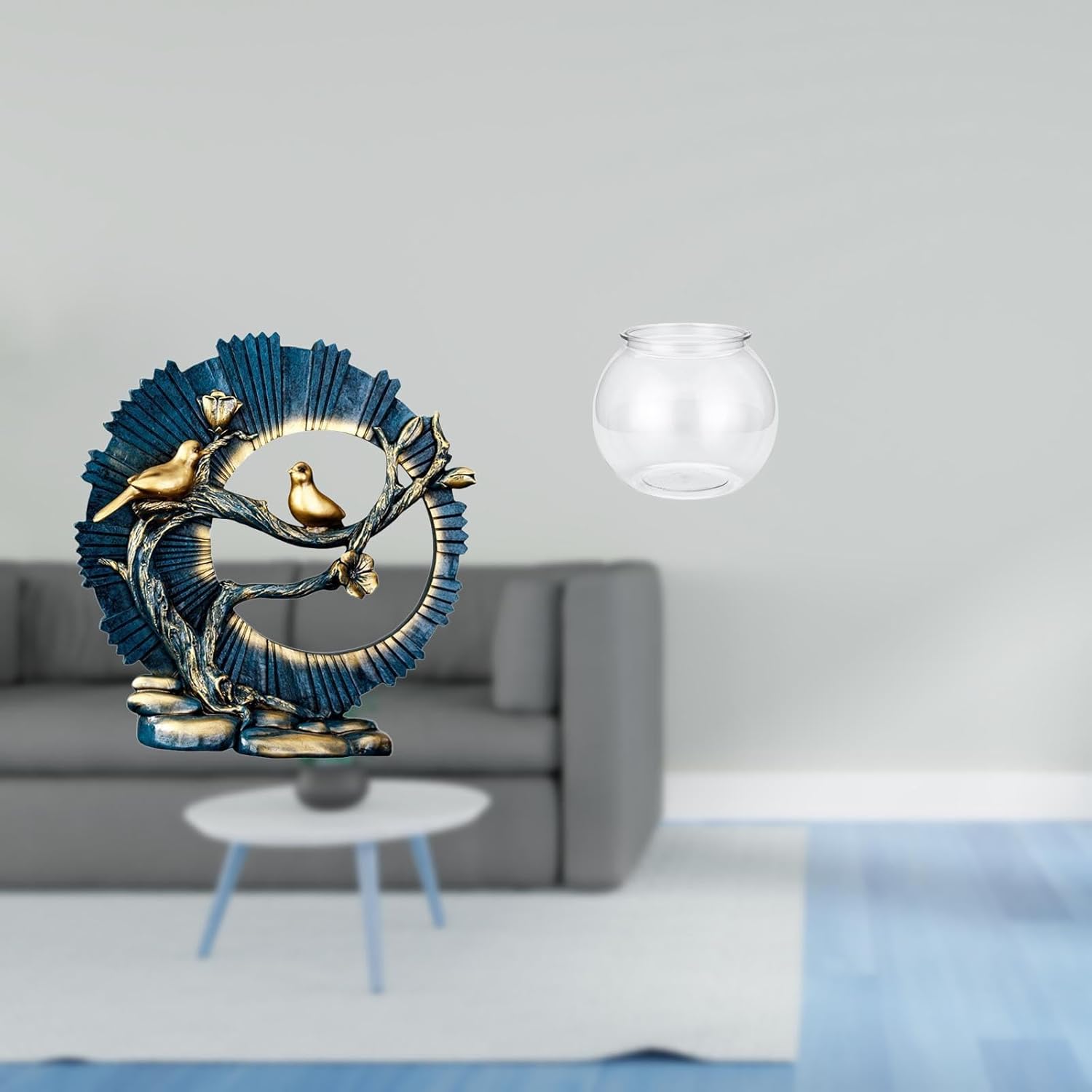 Fenteer Figurine Knick Knack Ornament Figurine Craft Sculpture Love Statue Desktop Aquarium Tank Transparent Small Fish Tank Fish Bowl Vase Table Resin Suitab