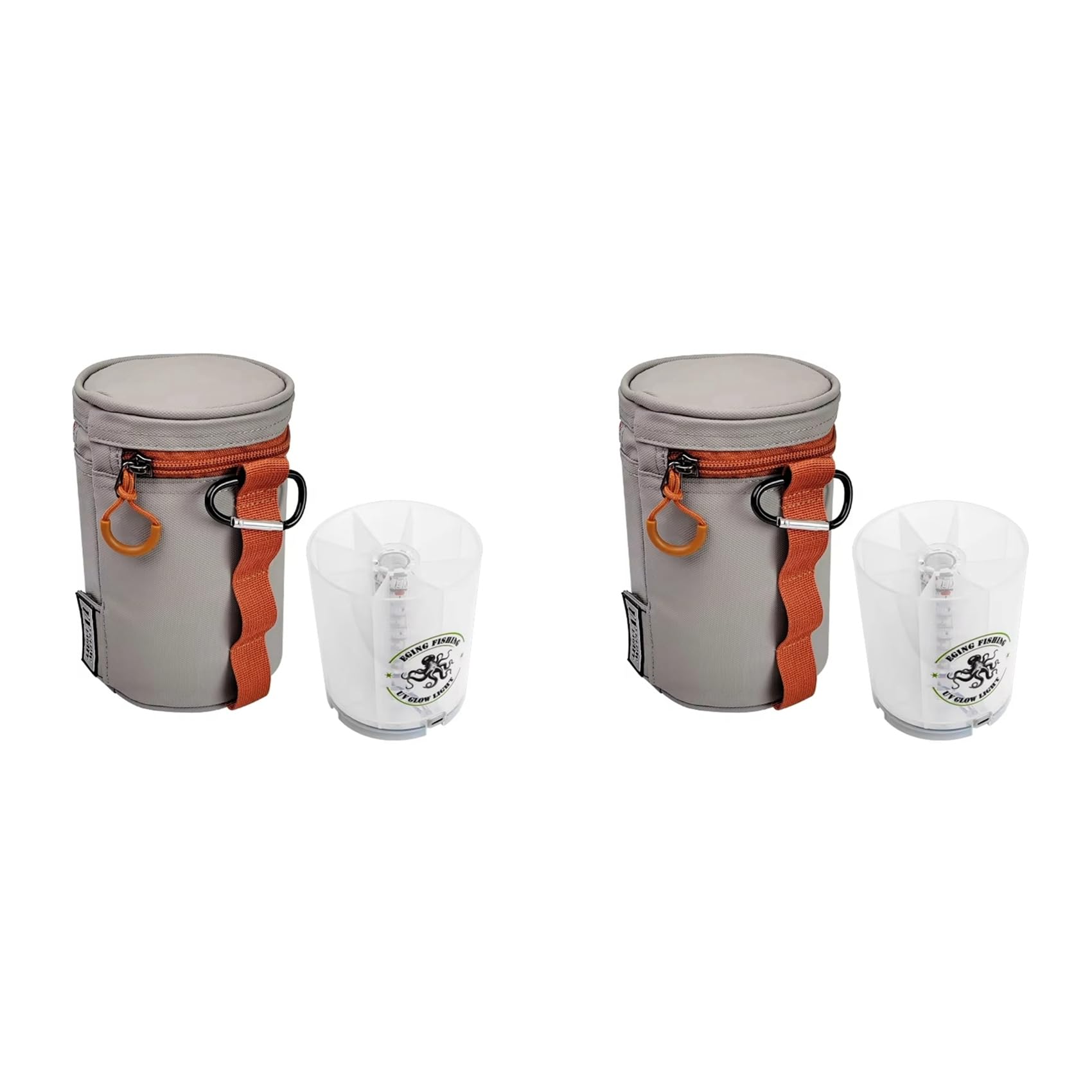 2X Luz LED de Relleno para Señuelos de Calamar UV, Acumulador para Señuelos de Calamar, Accesorios de Pesca en el Mar, Cargador de Luz para Calamar, Suministros de Pesca, Gris