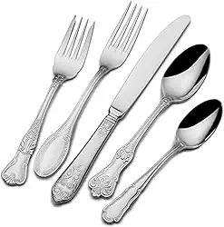 Wallace Hotel Lux Conjunto de talheres de aço inoxidável 18/10 77 peças, prata, serviço para 12 -