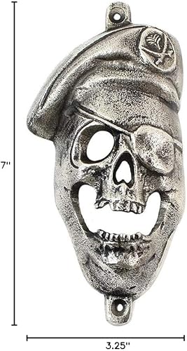 Miniatura 3 de Treasure Gurus - Abridor de botellas de metal plateado con boina para cerveza, soda, soporte de pared, bar, decoración de pub