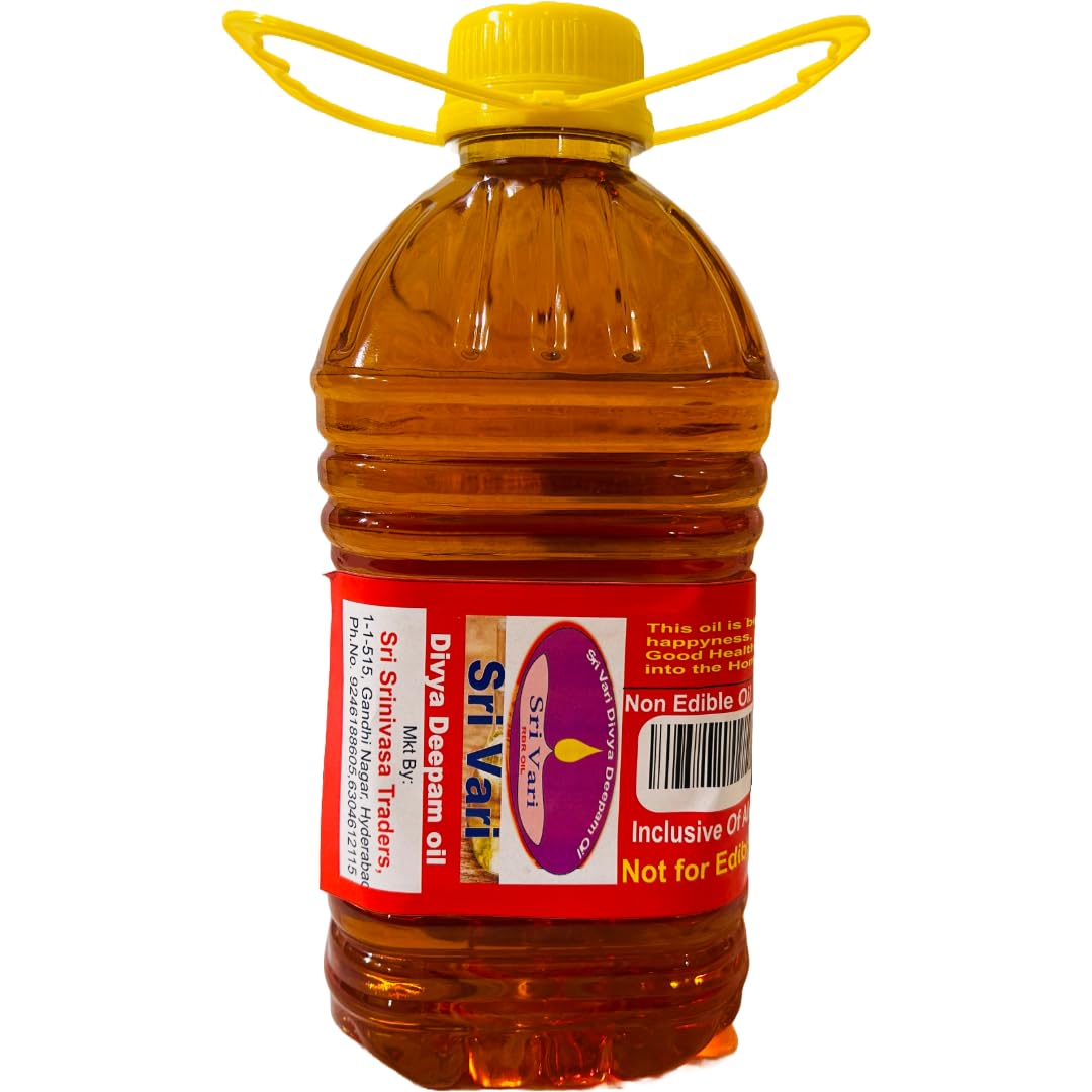 Sri Vari Divya Deepam Oil (Diya/Lamp Oil),for Pooja Supplies, Blend of 5 Puja Oils with Jasmine Fragrance for Daily Puja, Festivals - 2 LTR CAN (Pack of 1)-image-33
