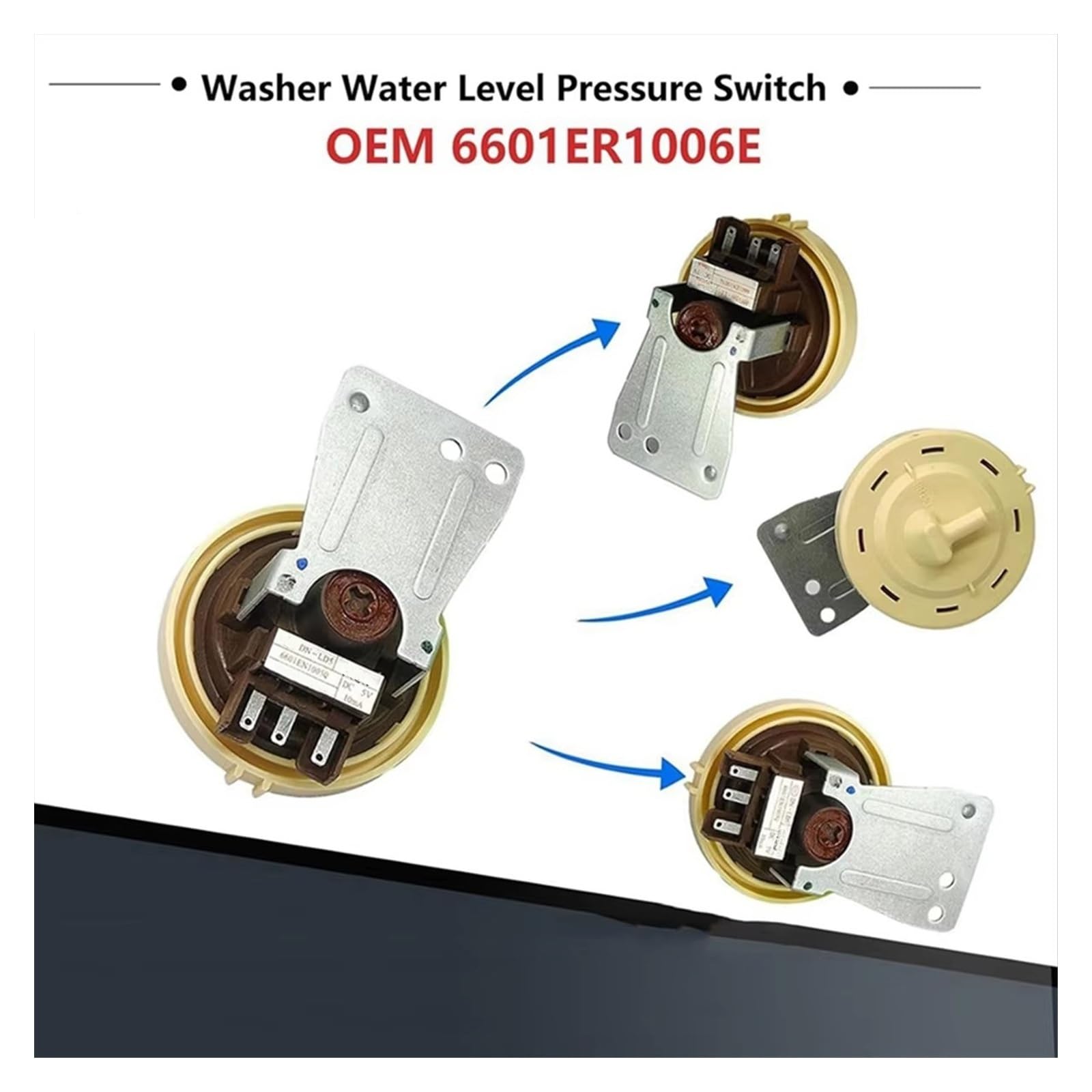 Sensor Presión Nivel Agua Lavadora Para LG Para 6601ER1006G Interruptor De Presión De Nivel De Agua Para Lavadora Interruptor De Presión Para Lavadora