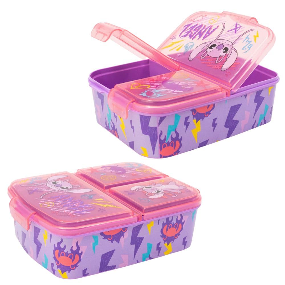 STOR Pokemon Sandwich Box for Kids with 3 Compartments 2156ml - BPA Free School Lunch Container for Children