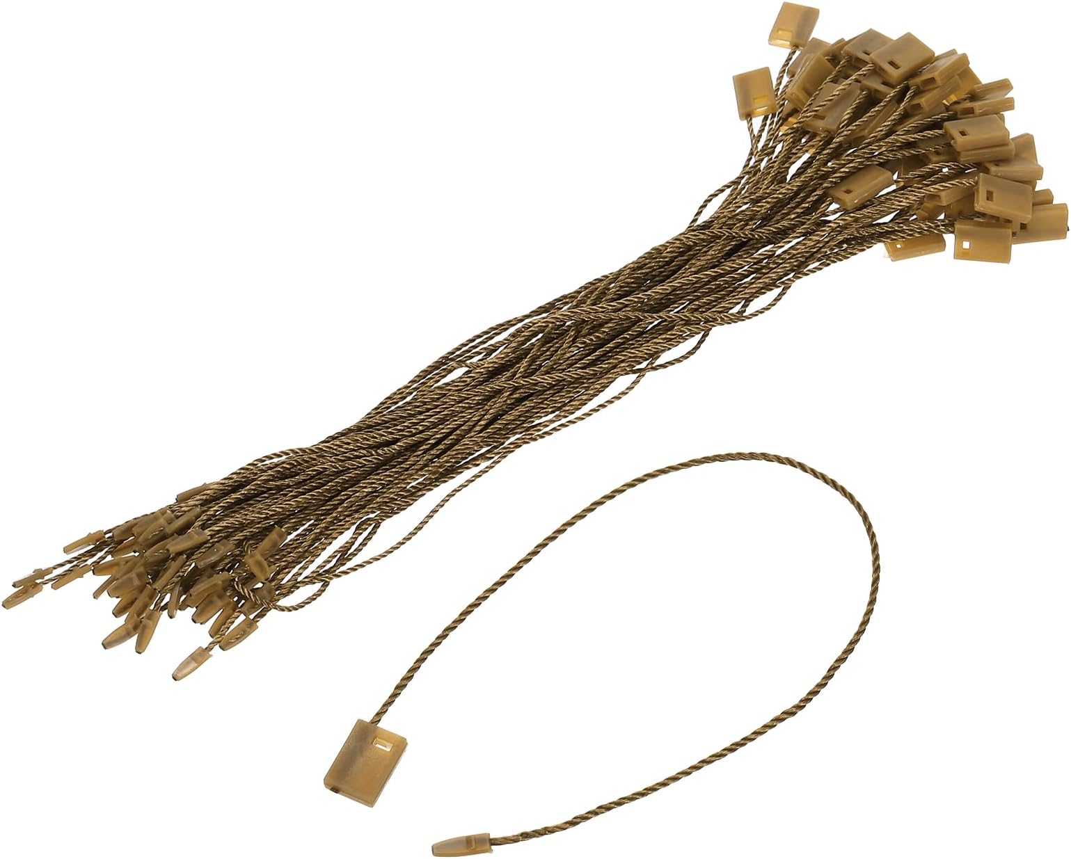 500Pcs Nylon Hang Tag String 6.7Inch Snap Lock Pins Loop Price Tag Fastener Plastic Tags Ties Tag Tags for Clothes String Tags Tags with String Chocolate