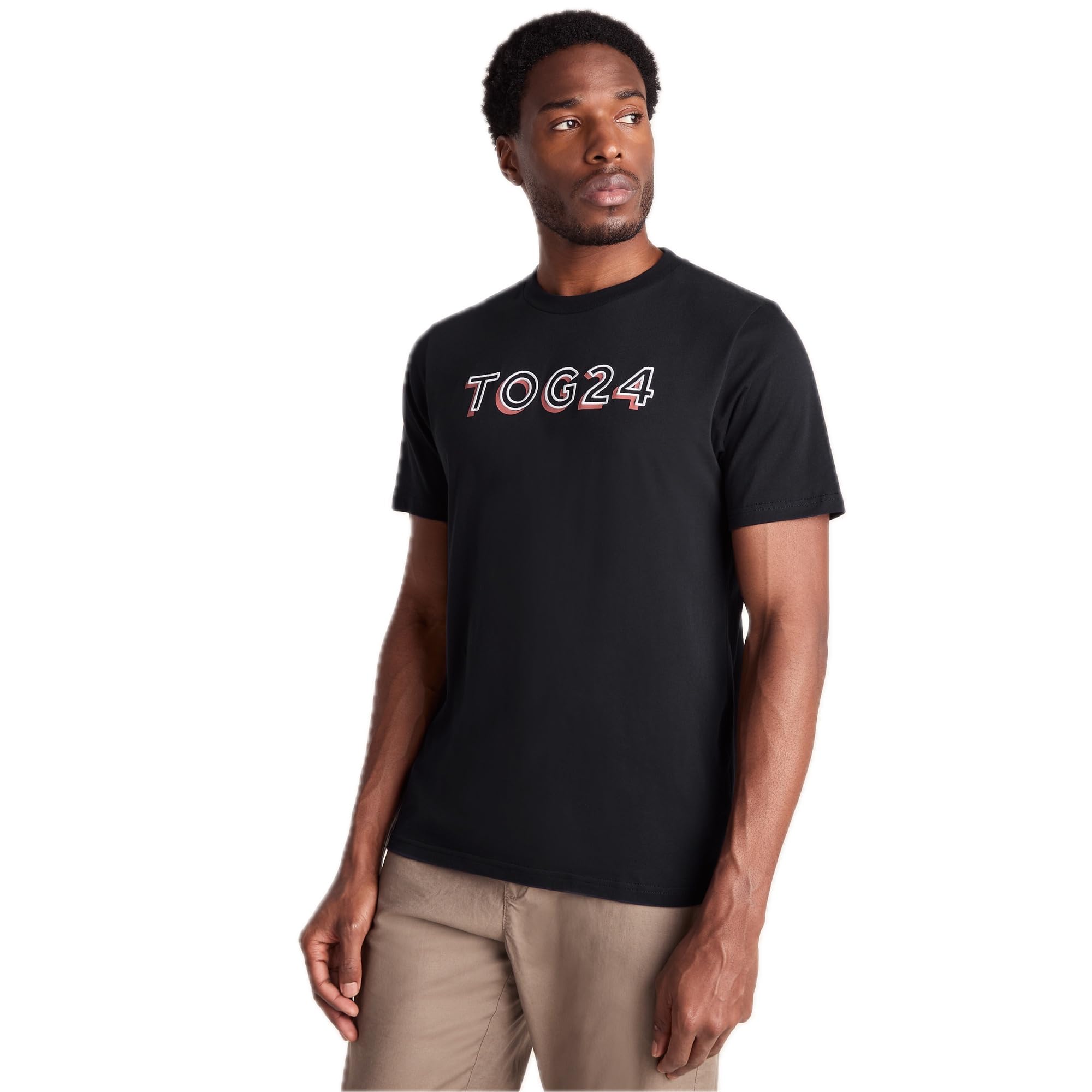 Tog24 Men's Dark Indigo Foran T-Shirt, Supersoft Cotton Tee, Print & Embroidery