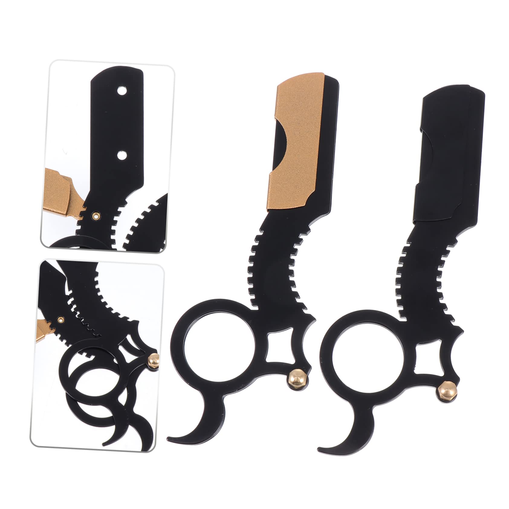 HONMEET Men's Beard Razor Set 2pcs Vintage Style Shavers for Barbering Grooming