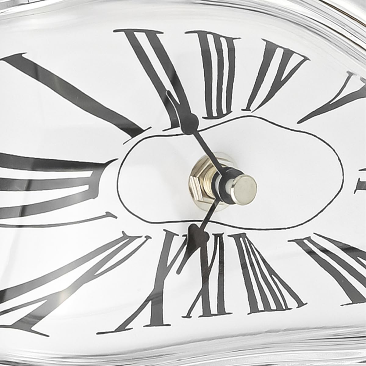 Reloj de Mesa Salvador Dalí Distorsionado Plateado Abstracto Decorativo para Escritorio
