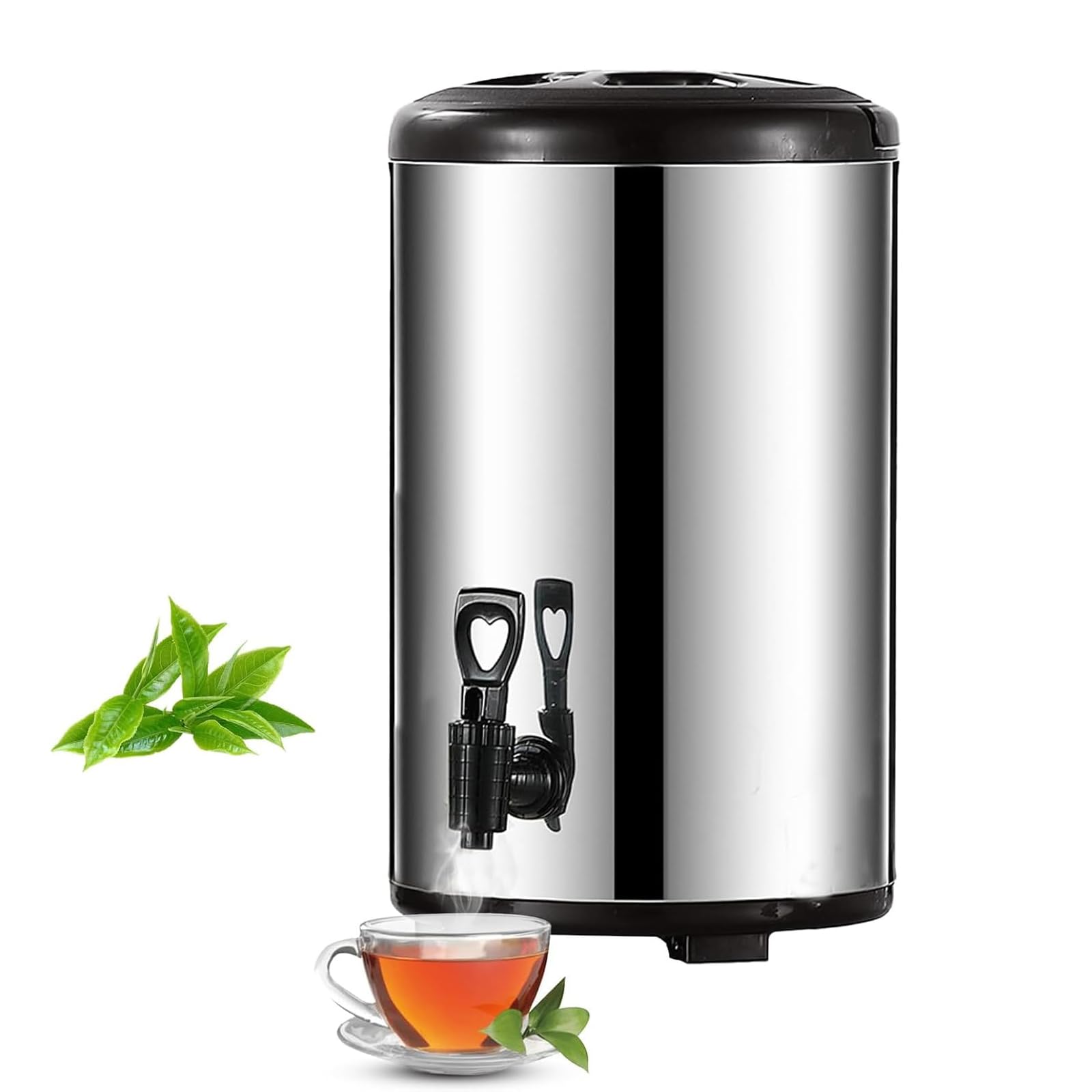 Dispensador de bebidas de acero inoxidable de 8 litros con espiga, urna térmica para catering con aislamiento de doble pared, urna de café comercial/caldera de agua caliente, para bebidas frías y 10L