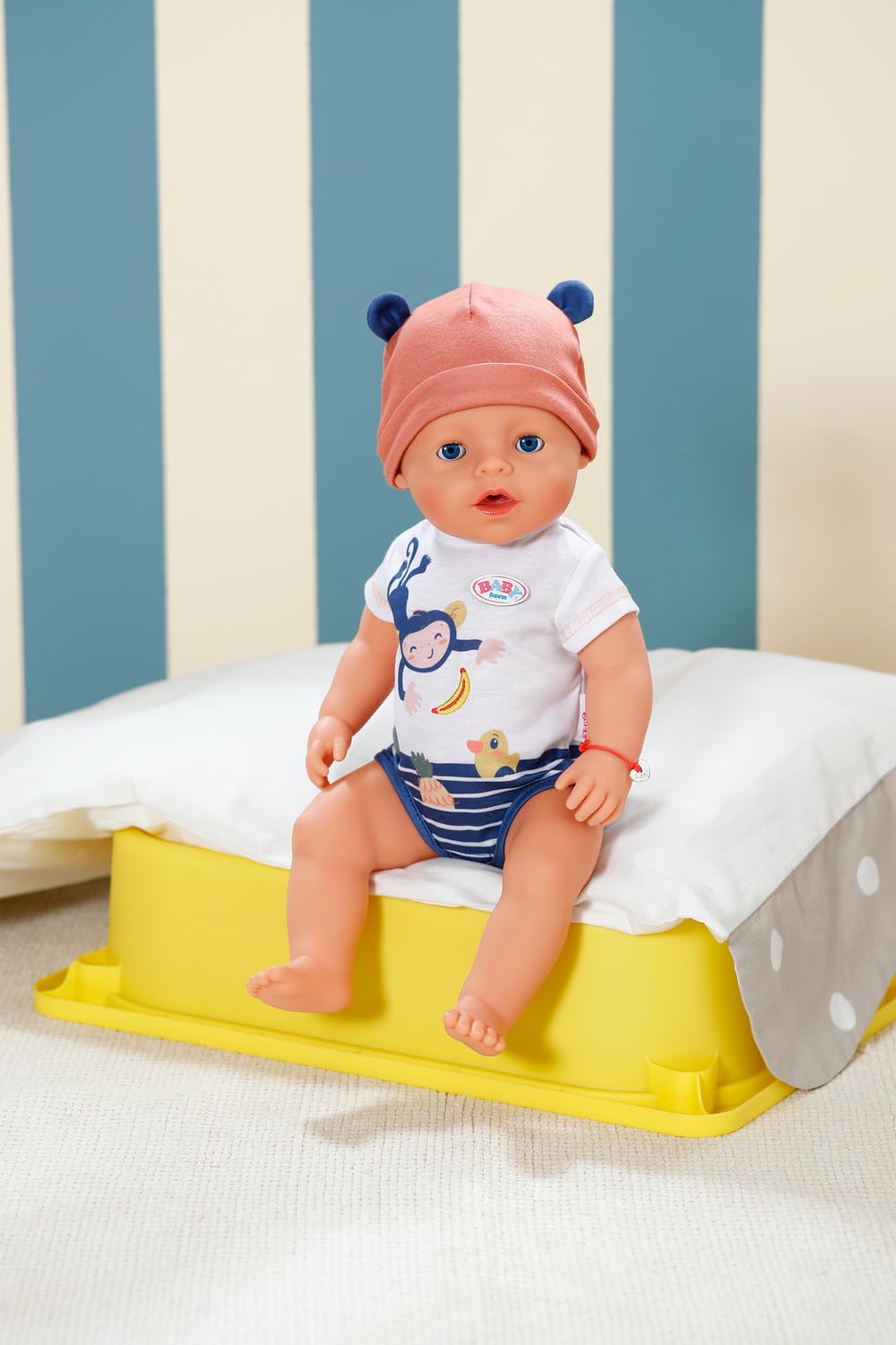 BABY Born Emma lalka w stylu dżungli – 43 cm duża lalka niemowlęca – 10 funkcji w zestawie akcesoria i śpioszki w kolorach unisex – działa bez baterii – nadaje się dla dzieci od 3 lat