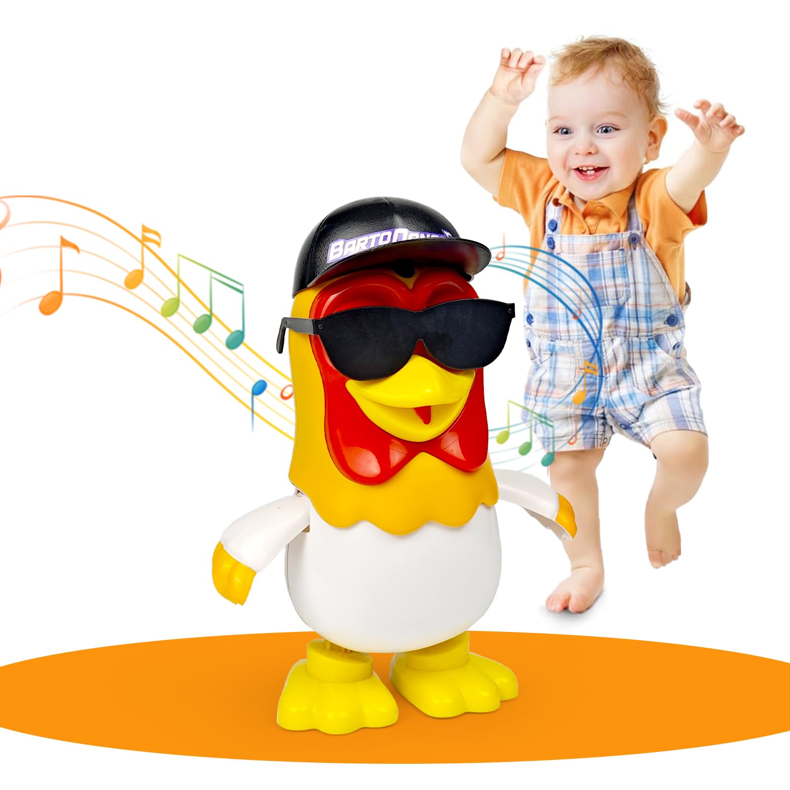 TOYMAKERLa Granja de Zenon Black Hats Bartolito Chicken Baby Toys Dancing Toddlers Toys,Music Kids Interactive Early Learning Educational for 1 2 3 4 Year Old Boys Girls Birthday and Christmas