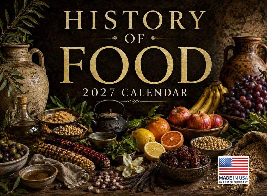 History Of Food Calendar 2027 Foodie Gift Monthly Wall Calender 12 Month — image 1