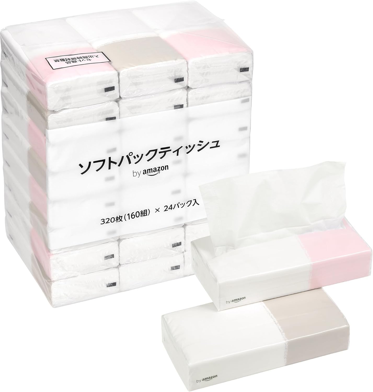 by Amazon ソフトパックティッシュ FSC紙 72パック 320枚