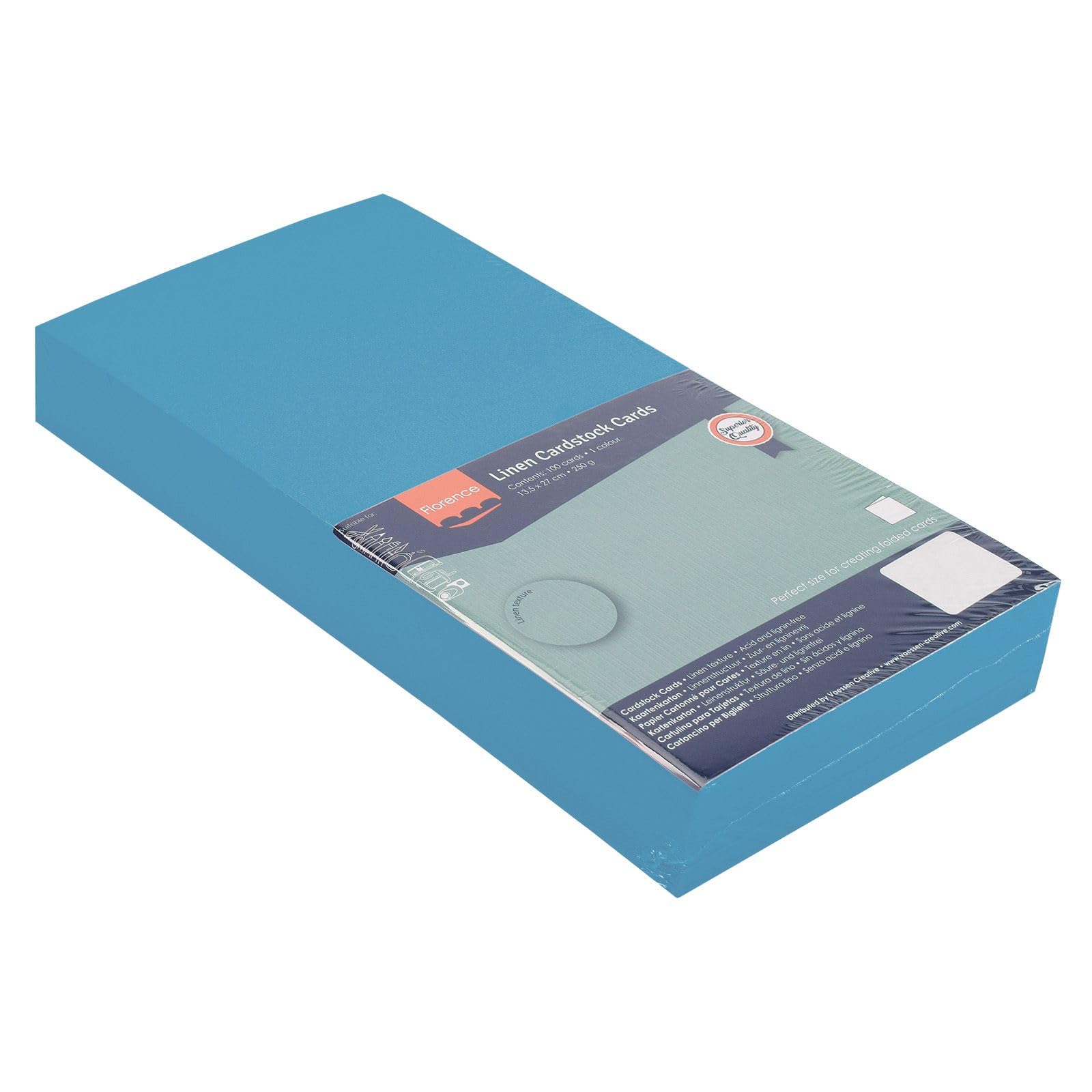 Florence Linen Cardstock 10.6 x 5.3 Inches Blue (Mountain Lake), 100 Sheets of 250 GSM Coloured Paper - Image 3