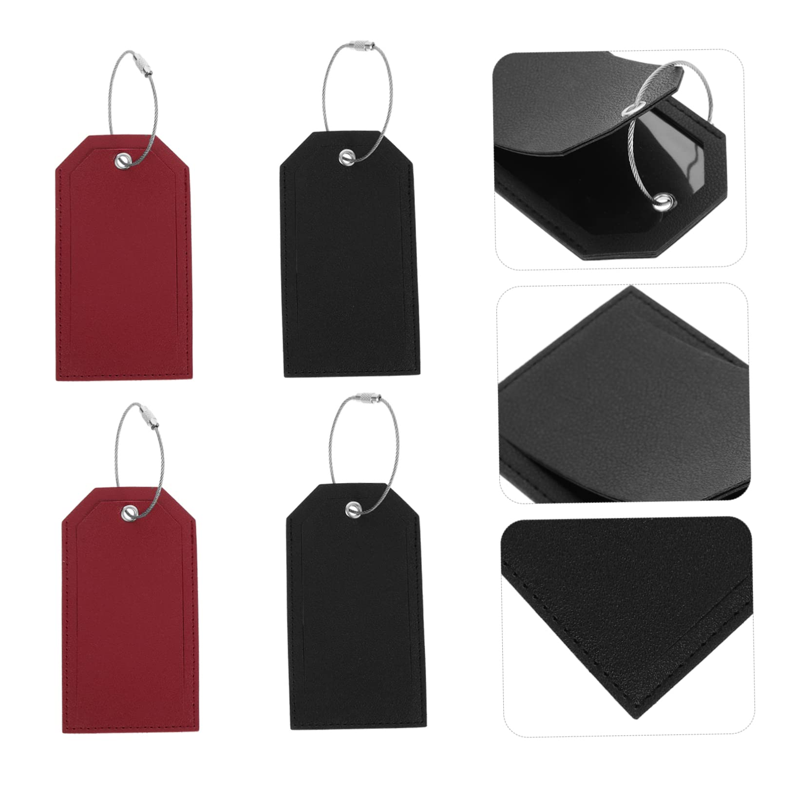 12pezzi Etichette Per Valigie Pu Pelle Da Targhette Identificative Con Flap Privacy Accessori Per Bagagli Leggeri e Resistenti Per Viaggi e Trasporti