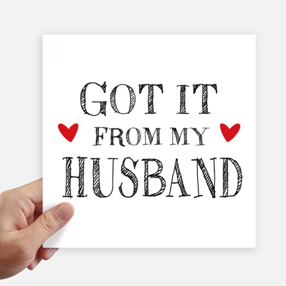 Autocollant carré Got It de Mon Mari 20 cm pour mur et ordinateur, lot de 4 stickers multicolores