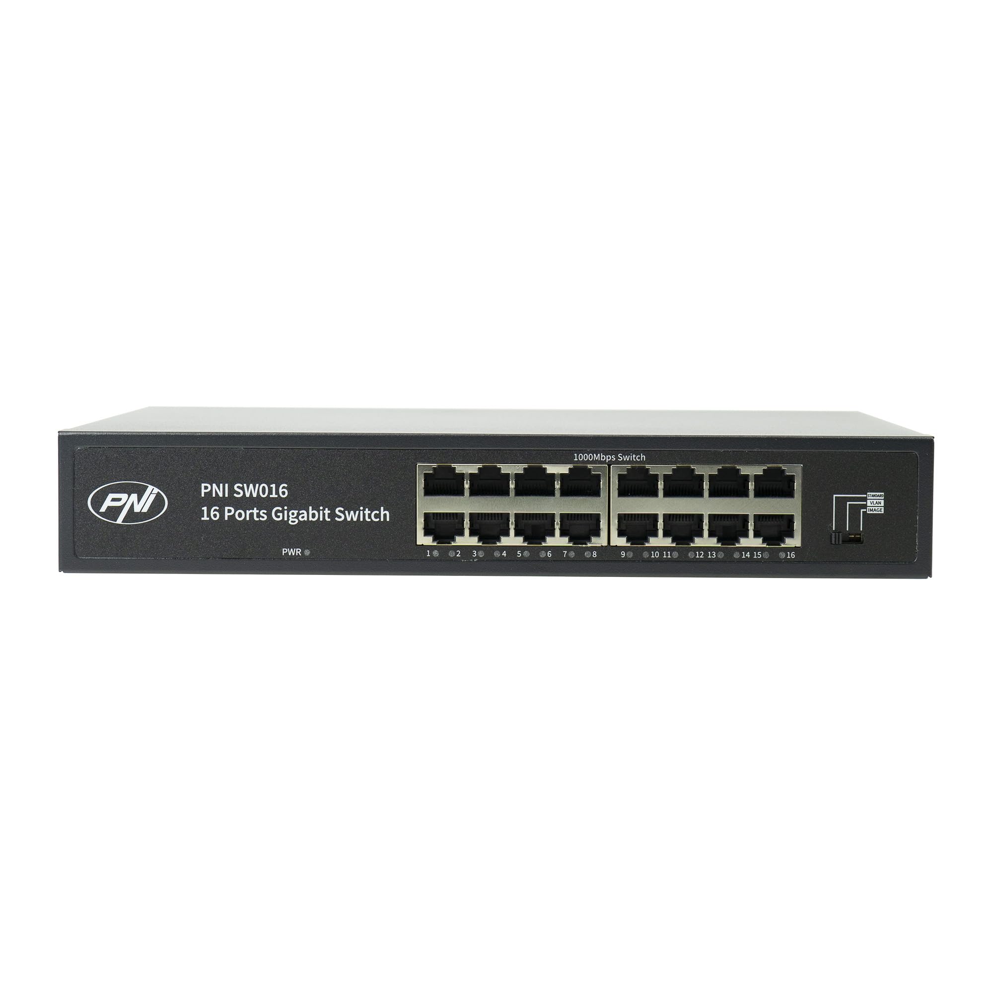 Switch PNI SW016, 16 x 10/100/1000 Mbps, Gigabit, custodia in metallo