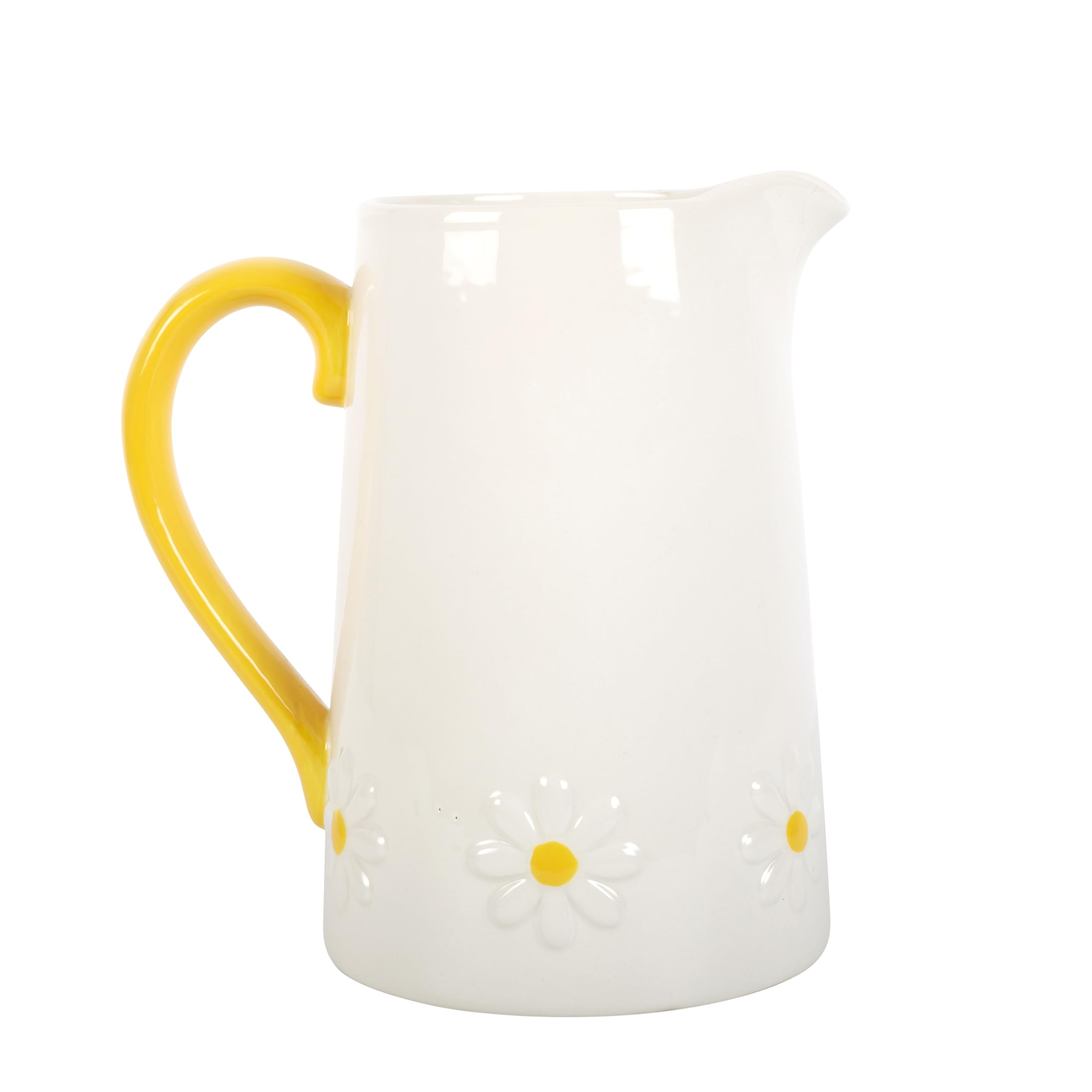 Charming Daisy Ceramic Flower Jug - Yellow Floral Decor Vase for Fresh Home Floral Displays