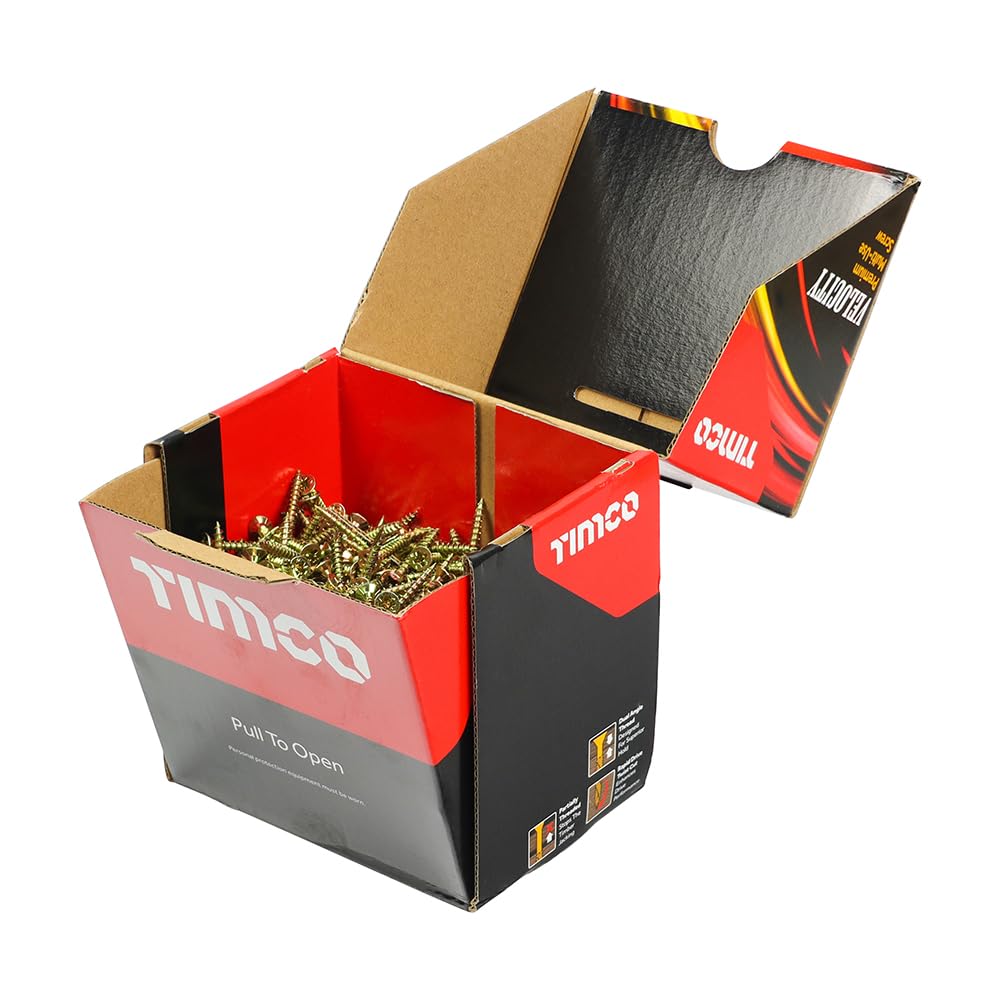 Timco - Velocity Premium Multi-Use Screws - PZ - Double Countersunk - Yellow (Size 4.0 x 30-1000 Pieces)