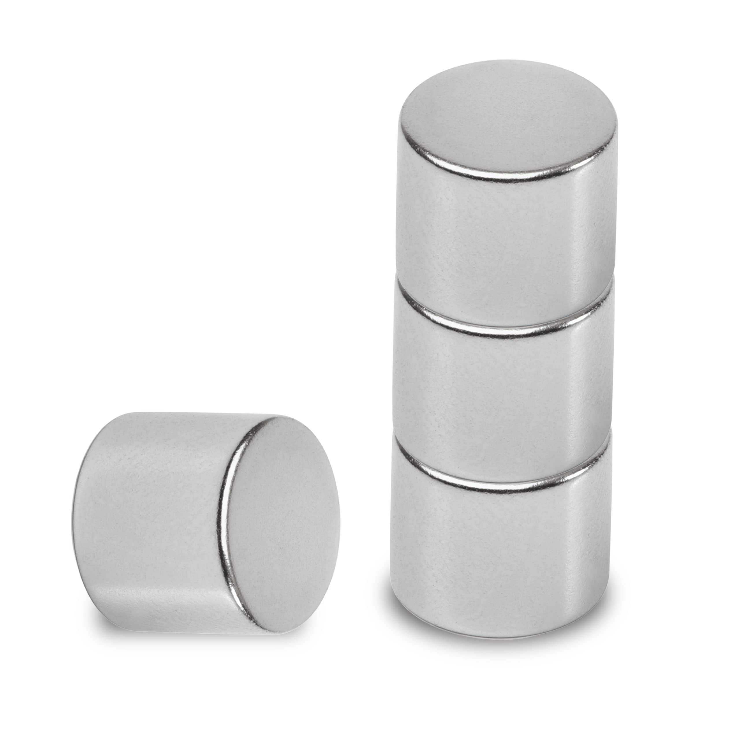 MAUL Neodymium Disc Magnet High Adhesive for Versatile Use Round Magnet with Elegant and Modern Design Diameter 12 x 10 mm Pack of 10 Light Silver
