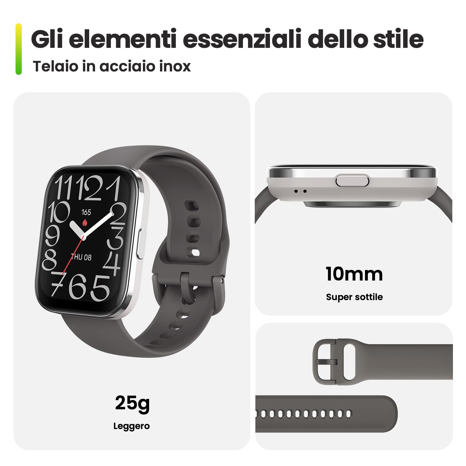Amazfit Bip 5 Unity, 46 mm, Smart Watch Fitness Activity Tracker, batteria 11 giorni, 120+ modalità sportive, chiamata Bluetooth, monitoraggio salute, facce orologio personalizzabili