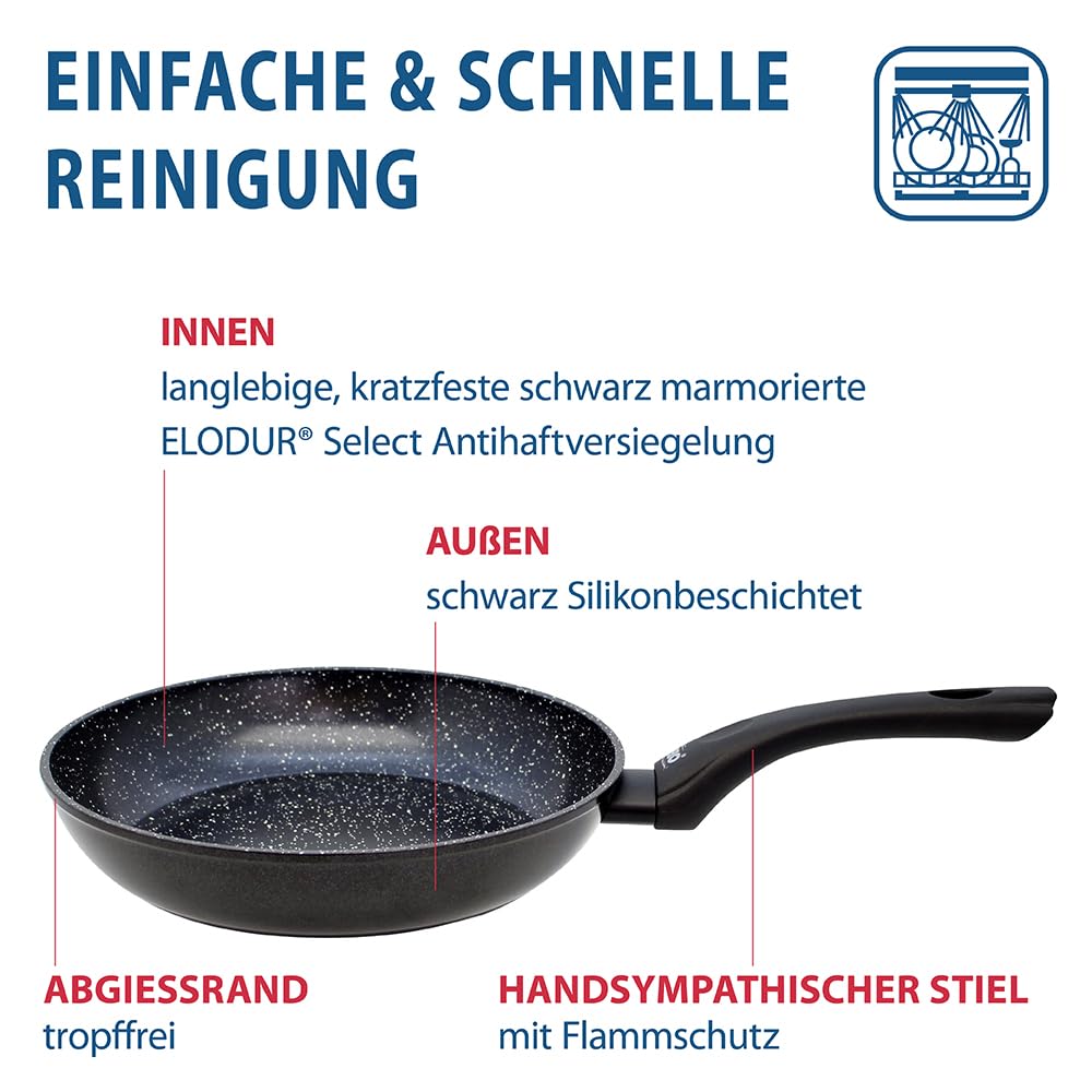ELO Bratpfanne Belugo 32 cm, geschmiedetes Aluminium – antihaft | Induktion, kratzfest, ELODUR® Select Antihaftversiegelung, Griff mit Flammschutz, spülmaschinengeeignet