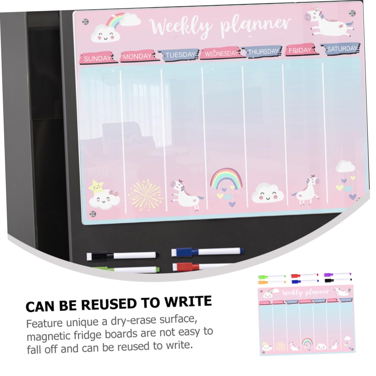 SHINEOFI Acryl Wochenplaner Tafel Magnetisch Für Kühlschrank Abwischbar Planungstafel Transparent Mit Blasenbildung Oder Verbiegen Vermeidend