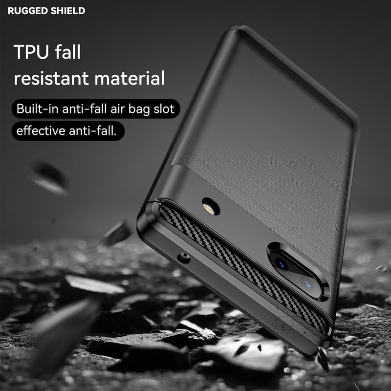 Image of Hybrid Carbon Fiber Back Case for Google Pixel 6A (Black)