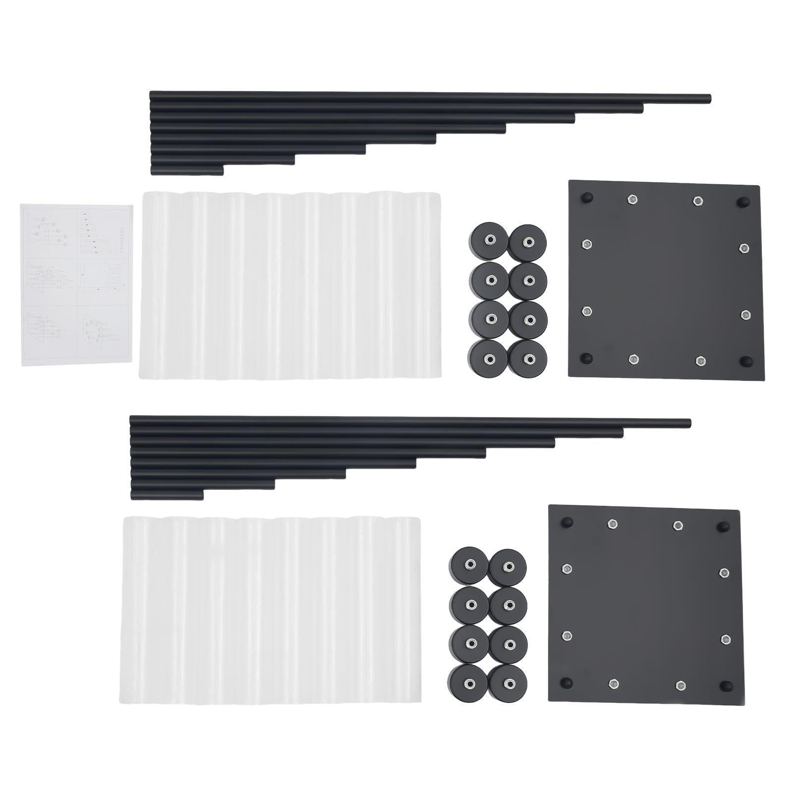 8 Arm Kerzenhalter Set Schwarz mit Glas Windschutz Metall Kerzenständer | Elegante Tischdeko mit 2 Größen, stabilem Stand und stimmungsvollem Kerzenlicht für Wohnzimmer, Hochzeit und Feiertage