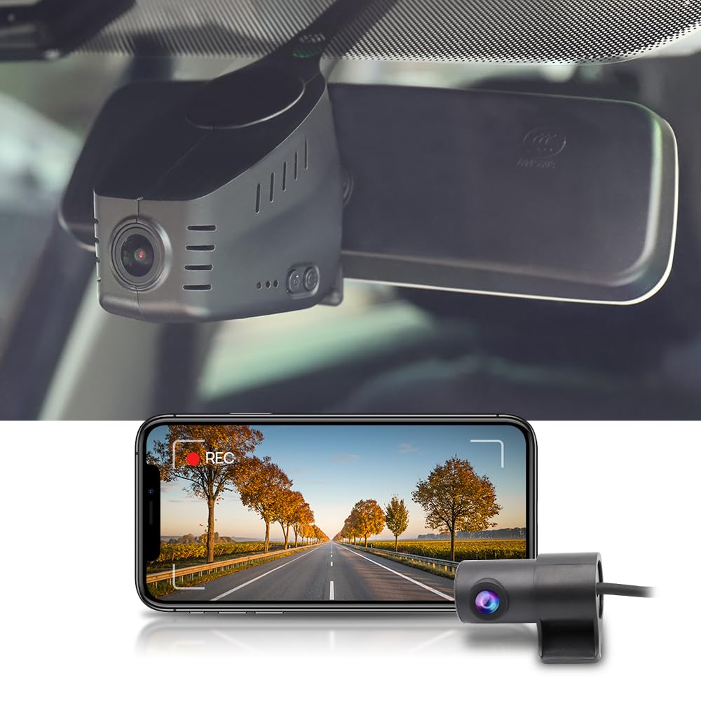 Fitcamx Dashcam Vorne Hinten 2160P + 1080P Passend für VW Universal (HD2-6260), OEM Dashcam 4k UHD Video WiFi, G-Sensor, Loop-Aufnahm, WDR Auto Camera, OEM Volkswagen Zubehör, 128GB Karte