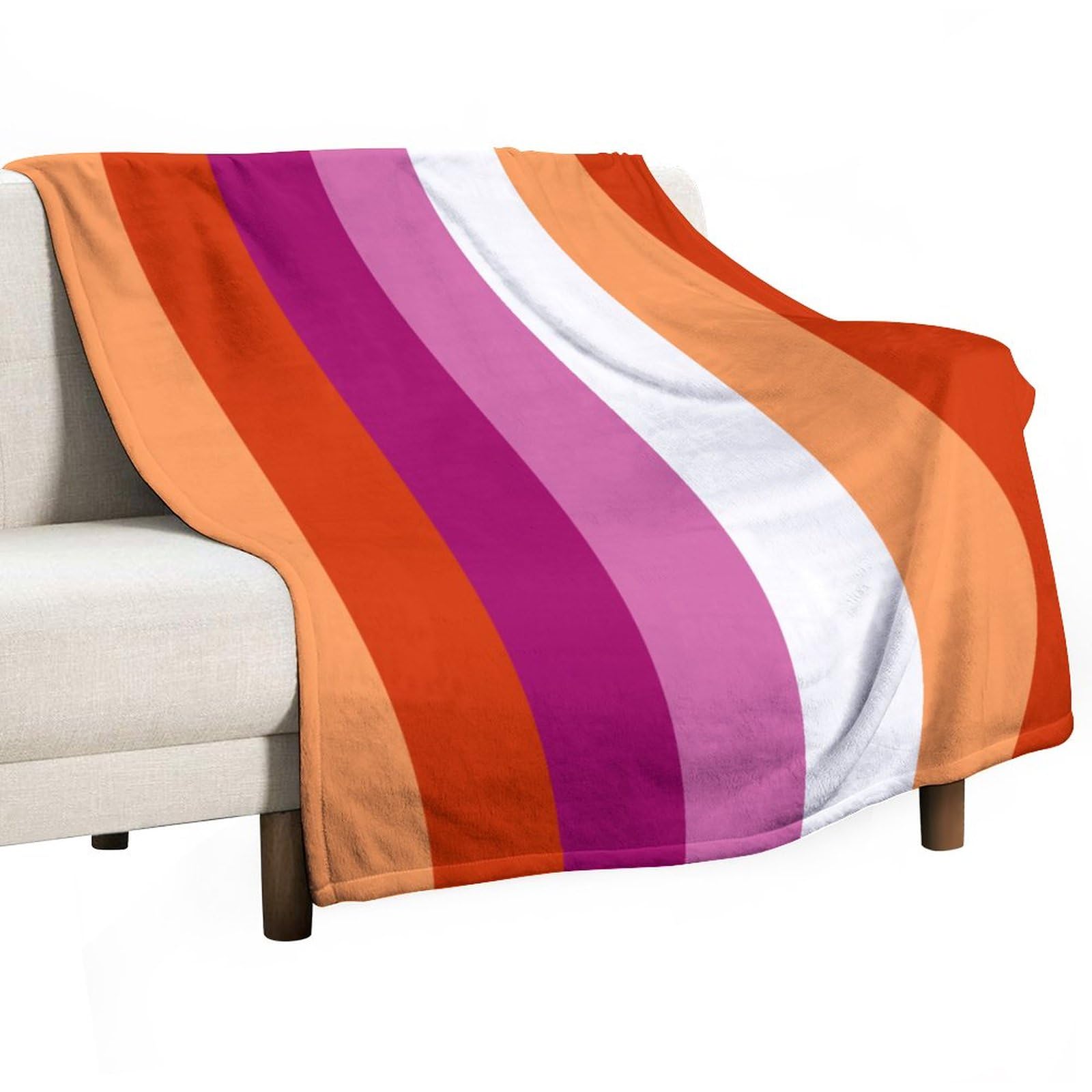 Koc flanelowy, flaga dumy lesbijek narzuta koc na kanapę sofę łóżko biuro, miękki i wygodny bez mechacenia