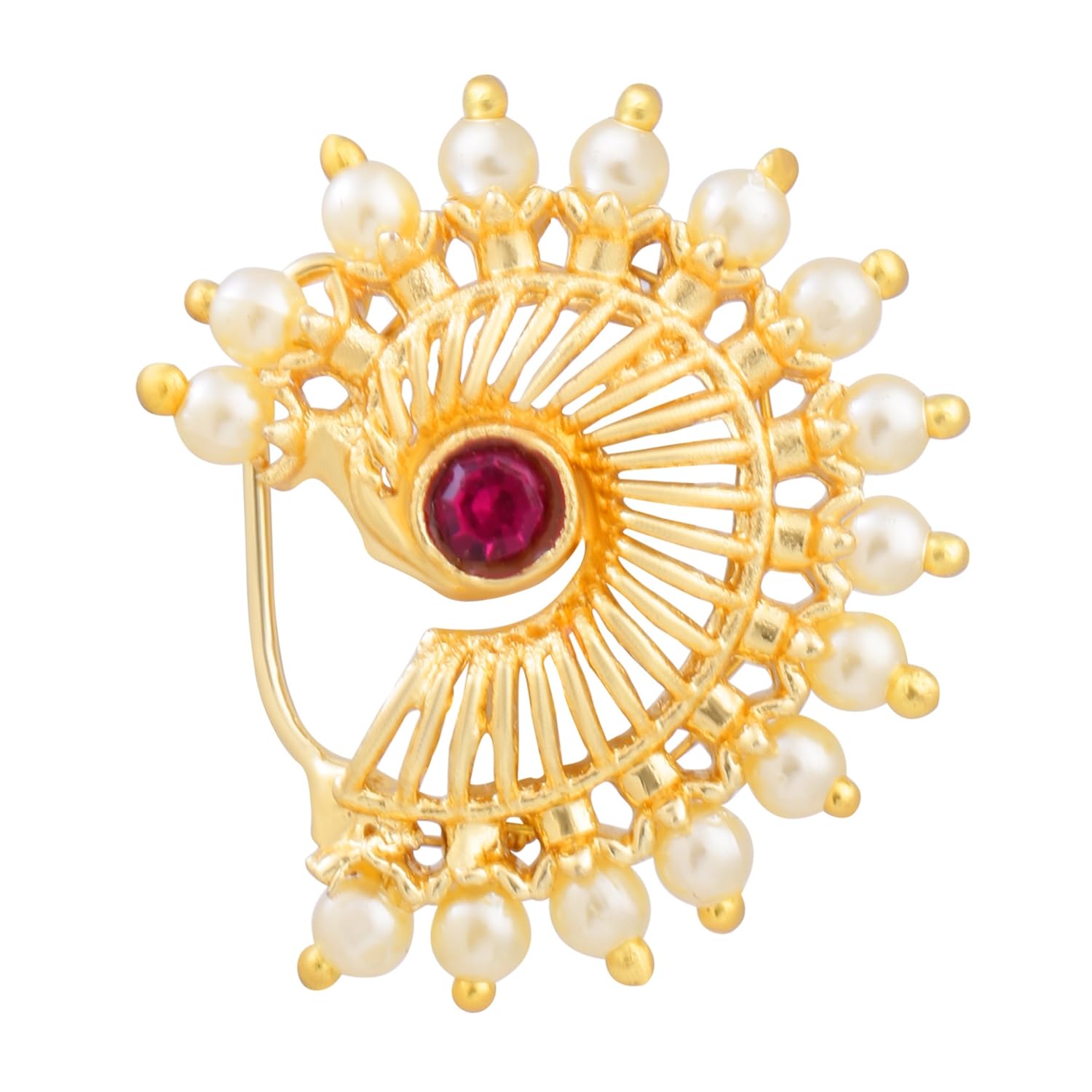PARNA Maharashtrian Jewellery Traditional Nath Nose Ring Without Piercing Press Marathi Nose Pin for Women and Girls -Festival, Special Occasion (B0D2WBVR4Y) Amazon Price History, Amazon Price Tracker