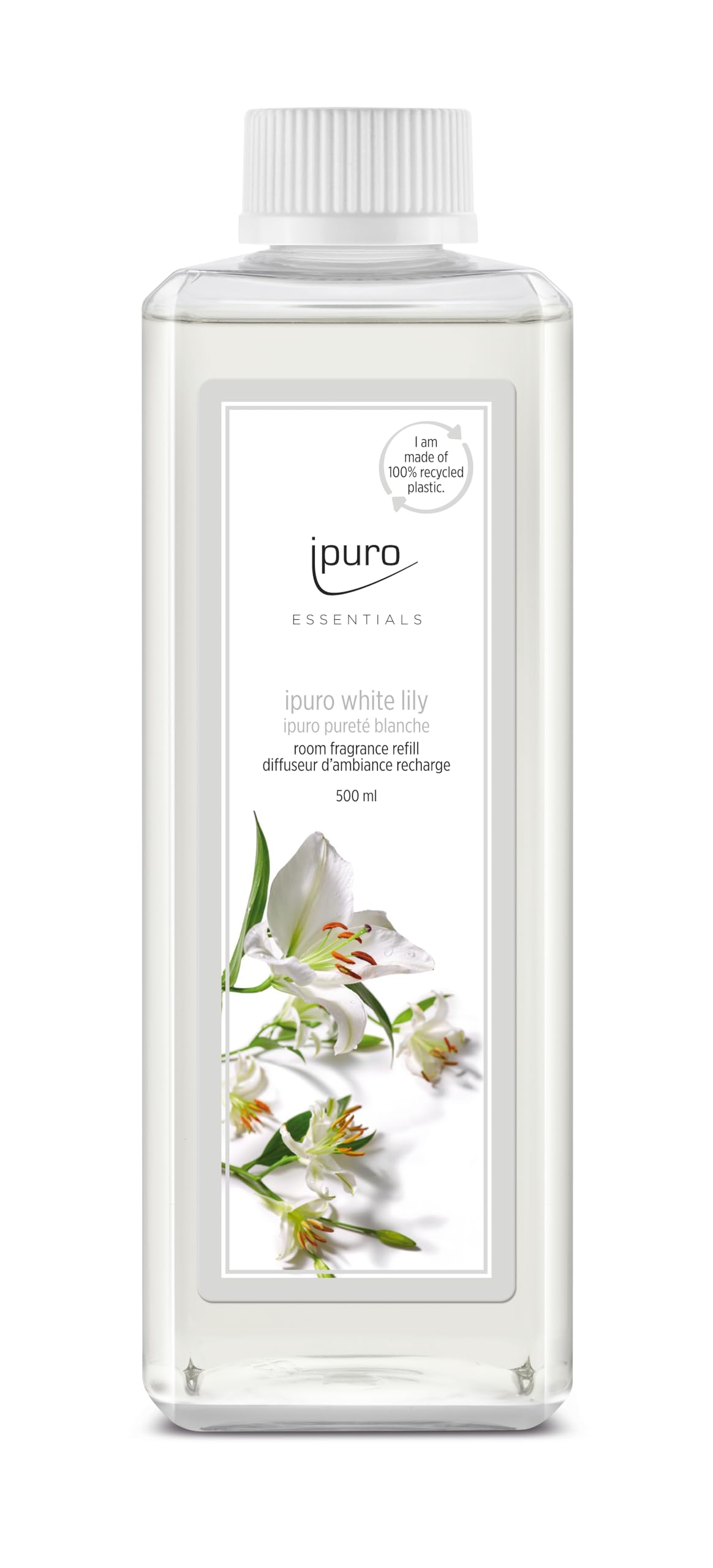 ipuro - Essentials Nachfüller Whity Lily Raumduft - Refill Raumerfrischer mit Pfirsich, Maiglöckchen, Jasmin, Nelke, weißem Moschus & Zedernholz Duft Aroma