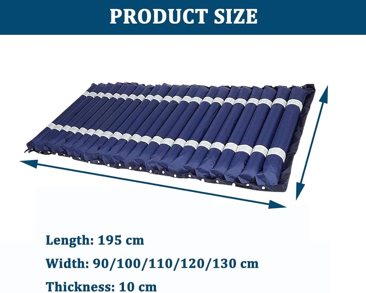 Kit Antiescaras Colchón De Aire Y Bomba Con Regulación, Almohadilla Para Colchón Alivio Presión, Prevención Y Alivio De Úlceras Por Presión,Airbag Desmontable Paciente Postrado En Cama 195×150cm