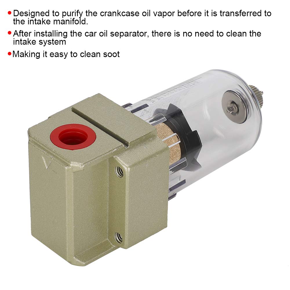 Qiilu Motorölabscheider Catch Can Luftfilter Universal Auto Auto Mondion Zubehör K4g106