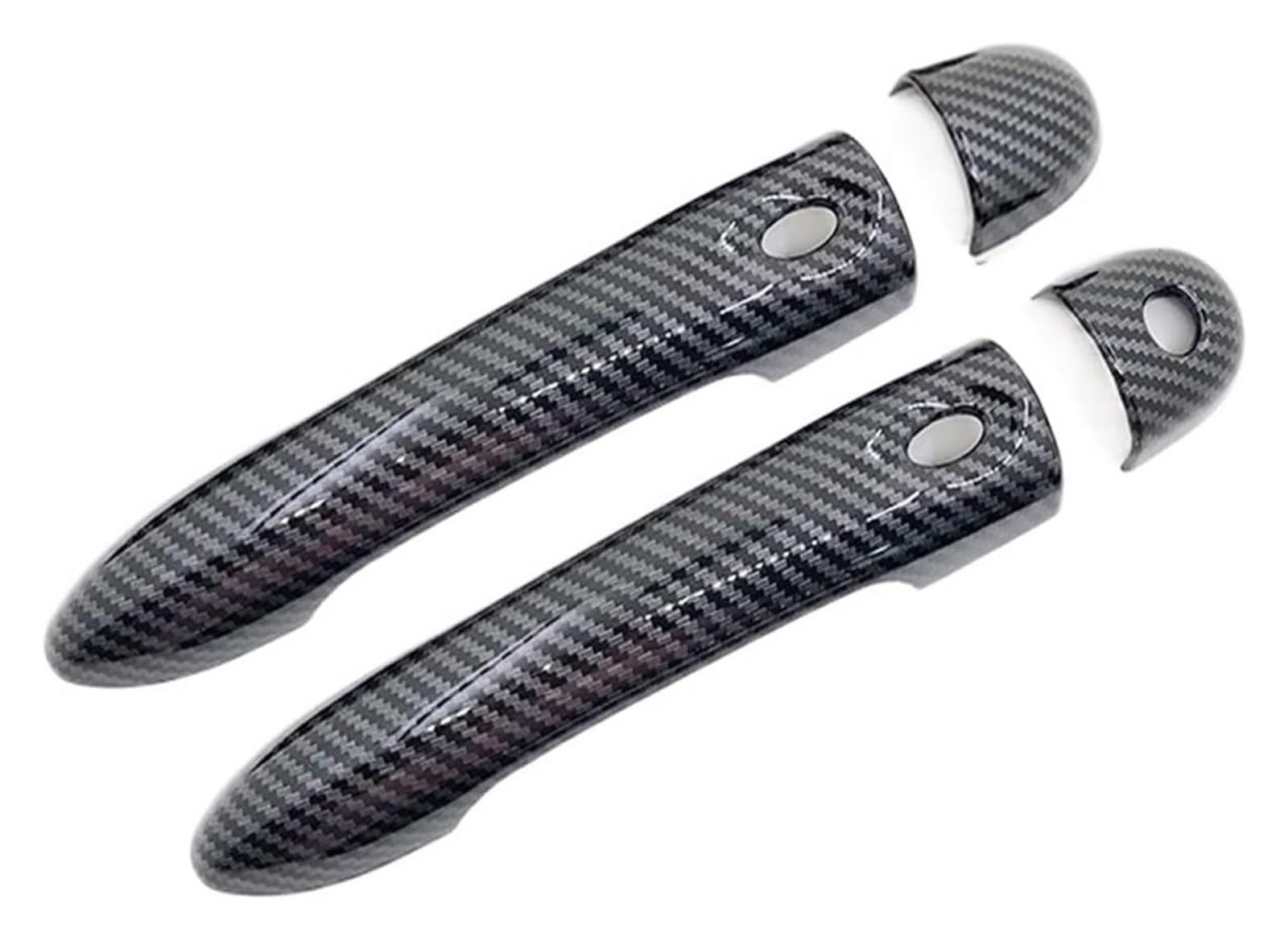 Qwqthgs 1 Keyhole 2 Buttons Car Exterior Door Handle Cap For Zoe Z.e 2013-2019 Carbon Fiber Exterior Door Handle Cover Catch Trim Car Cap Accessories(1 Keyhole 2 Buttons)