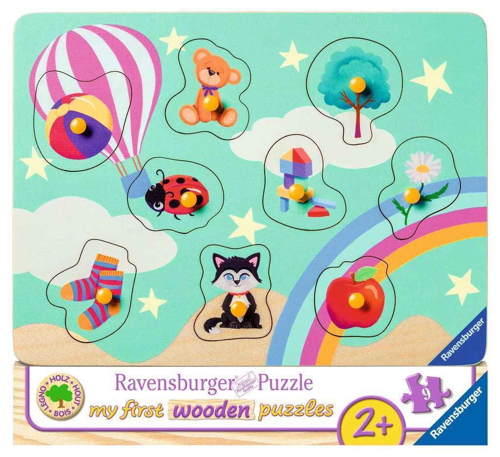 Ravensburger Kinderpuzzle 03144 Meine ersten Dinge – My First Wooden Puzzle, 9 Teile