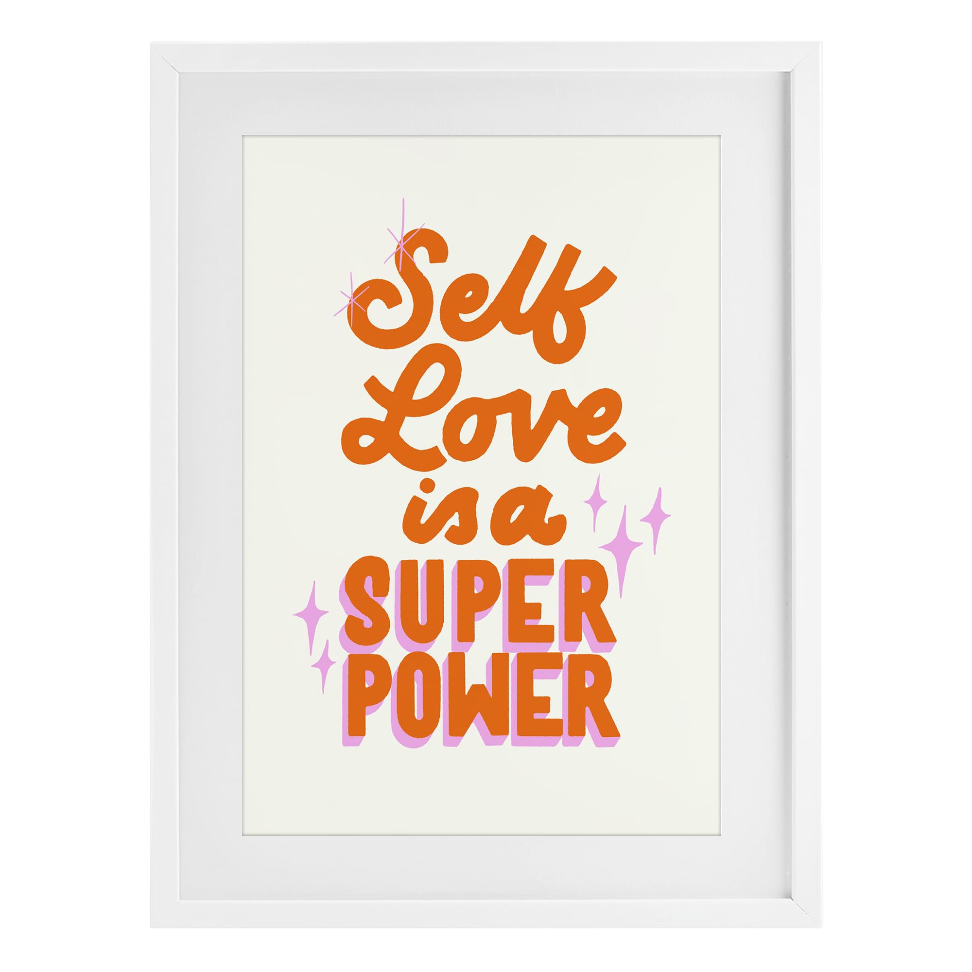 Stupell Industries Coastal White (Textured) Self Love Affirmation Typography, 17 X 23 Inch Framed Print Under Glass