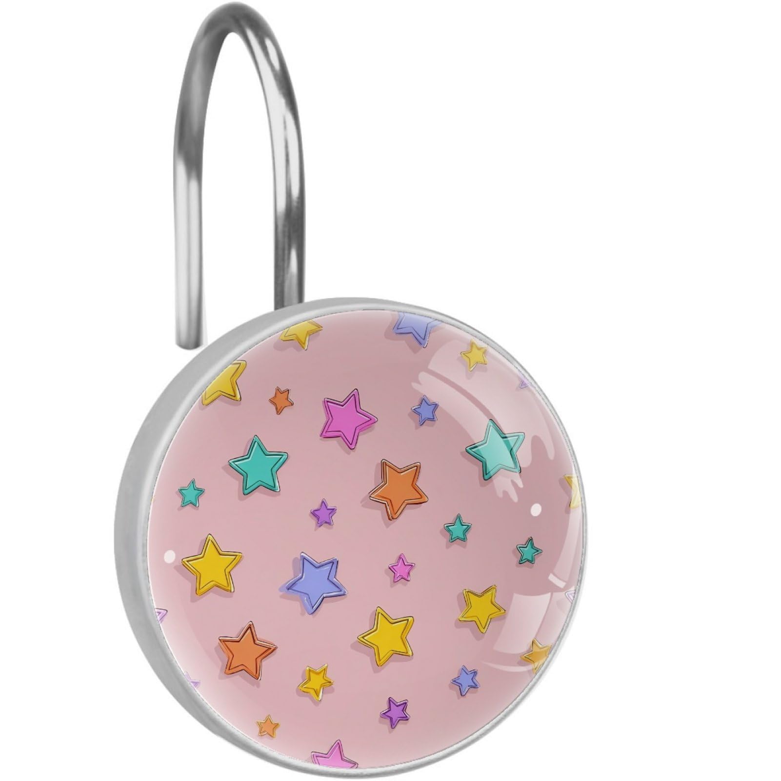 VAPOKF Shower Curtain Hooks, 12PCS Colorful Star Shower Curtain Hook for Bathroom Decors Home Bedroom