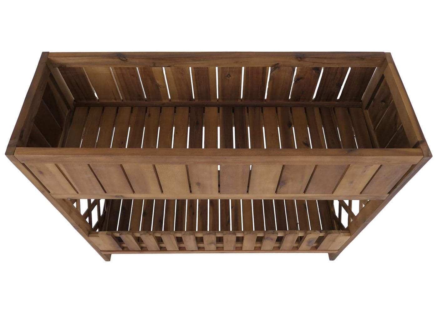 Mendler Hochbeet HWC-P83 Outdoor Akazie Holz 90x95x31cm - braun | Blumen-/Pflanzkasten, Blumenregal, Ablage, FSC®-Zertifiziert