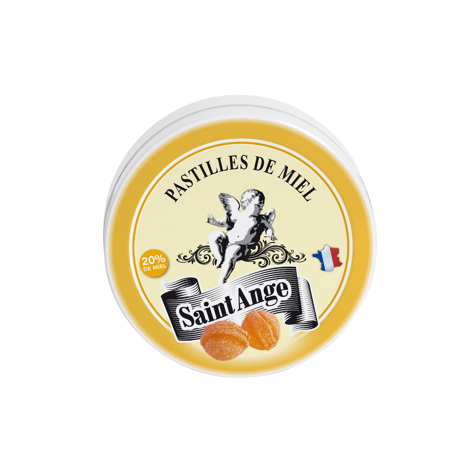 Lot 10 boites Miel Pastilles Saint-Ange Bonbons Traditionnels 100% Français Miel