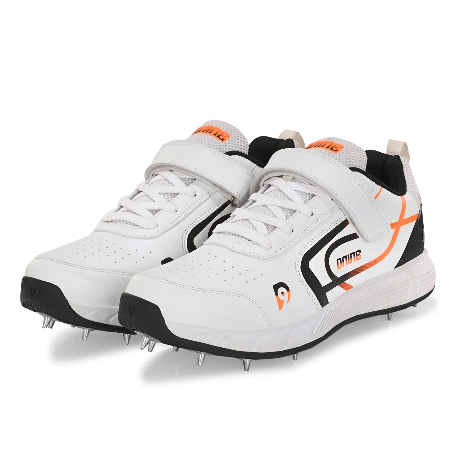 DNINE Classic Bowling Spikes Cricket Shoes for Men | Durable Micro PU & Vinseal | High-Density Foam Cushioning | Breathable Mesh | Metal Spikes for Superior Grip | Free Socks Included-image-22