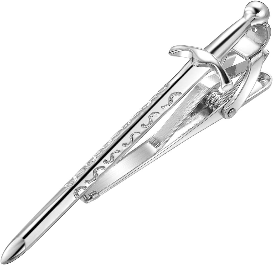 Lightning Bolt/Fishhook/Scottish Sword Tie Clip For Men Novelty Tie Clasp Bar Warrior Fashion Stainless Steel Cool tie Clips