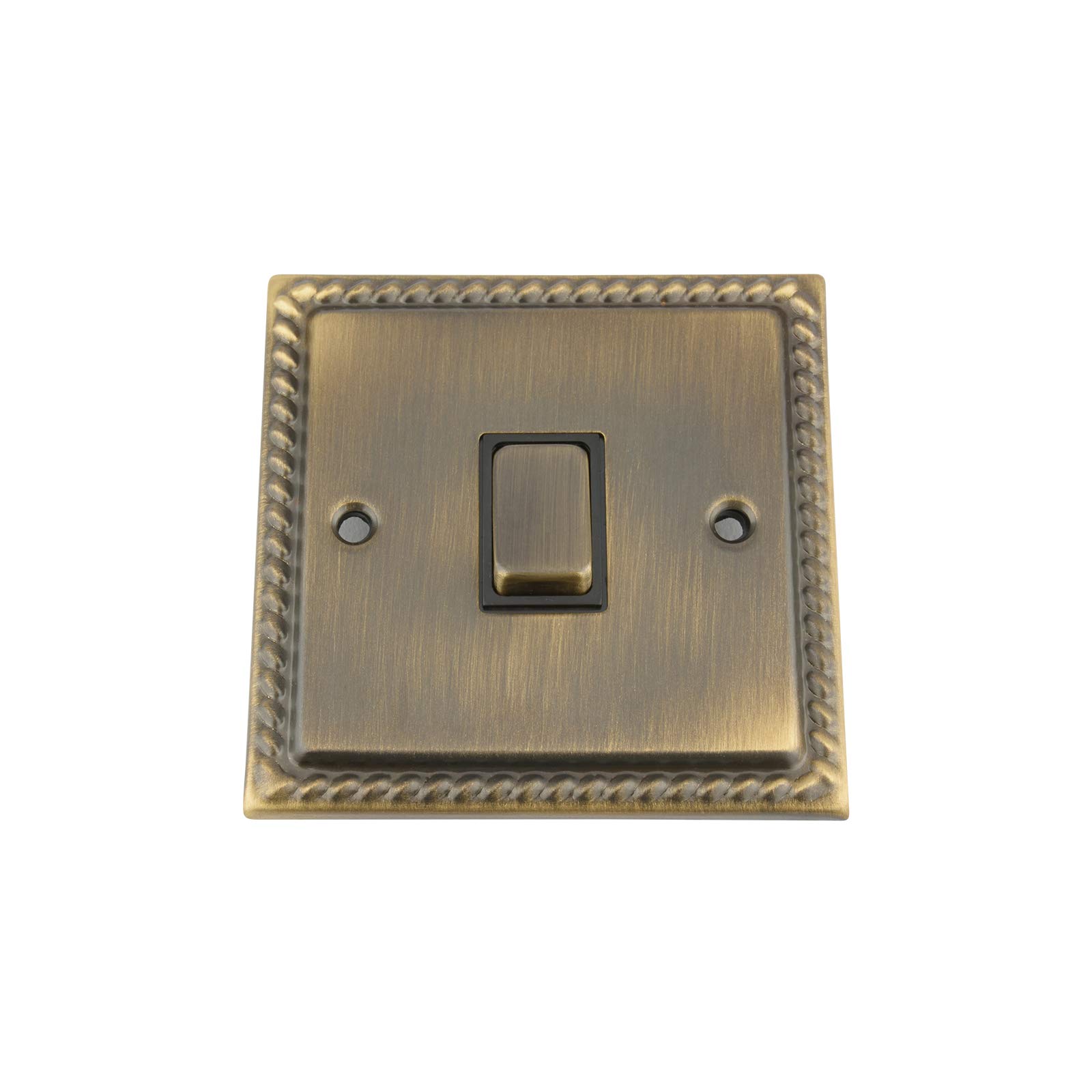 A5 Products Black Antique Brass Georgian Intermediate Switch 1 Gang Insert Metal Rocker Switch