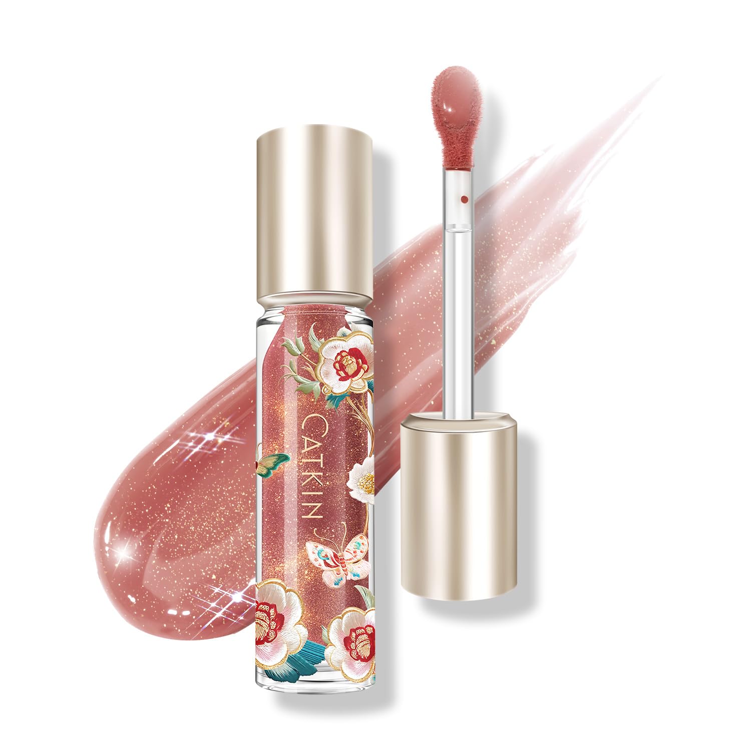 CATKIN Serum Plumping Lip Gloss, Hydrate & Volumize, Juicy Shine, 90% Nourishing Essence, Long Lasting and Non-Sticky