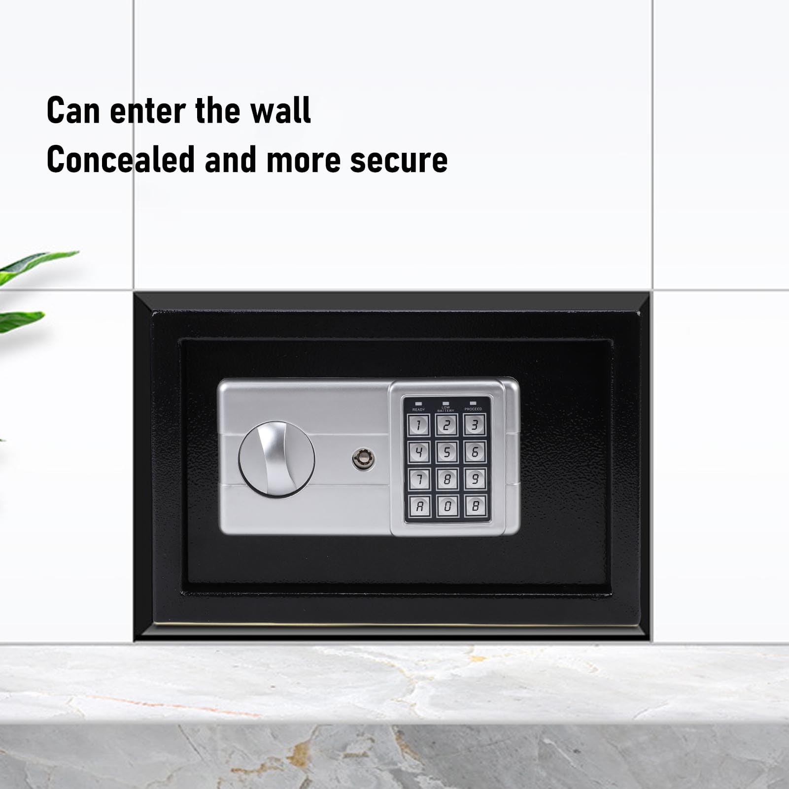 Luocute Cassaforte di Sicurezza Digitale, Piccola Cassaforte Elettronica in Acciaio Al Carbonio Spesso con Tastiera Programmabile e Chiavi di Ricambio, Cassetta degli Attrezzi Digitale