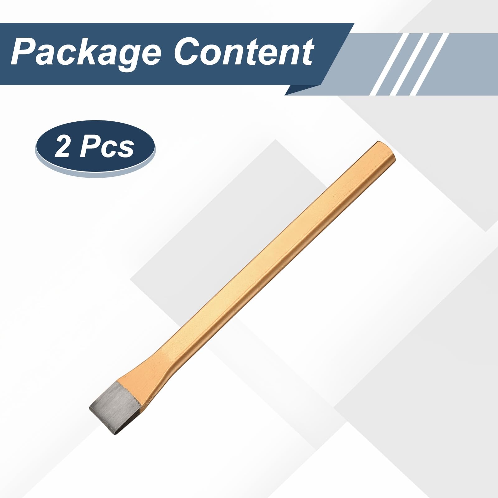 sourcing map Lot de 2 burins à froid - 23 mm de large et 300 mm de long - En alliage d'acier - Haute dureté - Traité thermiquement - Pour couper des rivets, fer, acier, bronze, cuivre, boulons, gris