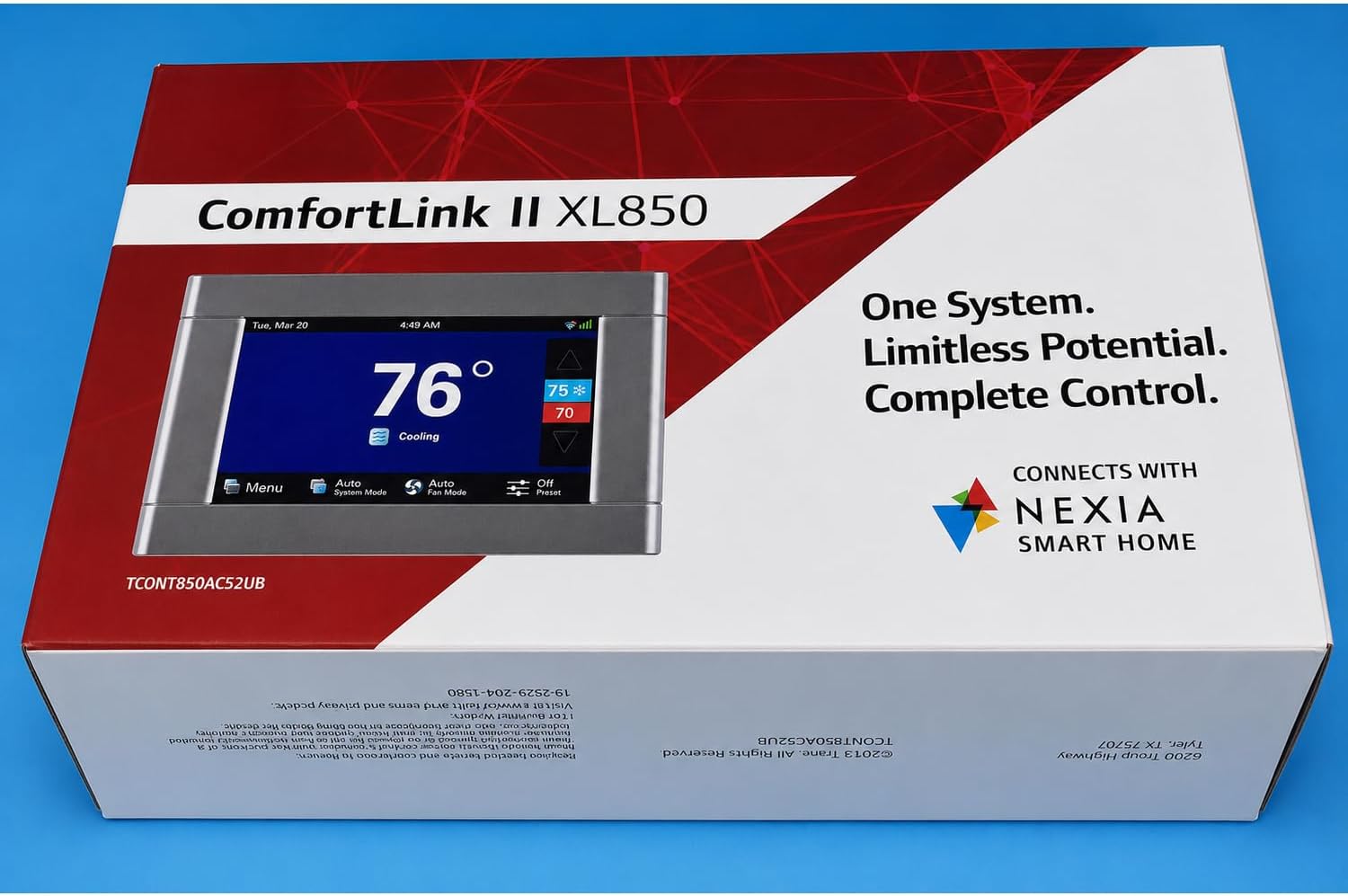 TCONT850AC52UC XL850 Compatible Replacement for Trane AC's Wi-Fi/Ethernet Touchscreen Smart Programmable Thermostat Variable Heat/Cool Thermostat, Color Display, App Control, Boiler Support, Z-Wave 8 61VV28EvSSL. AC SL1500