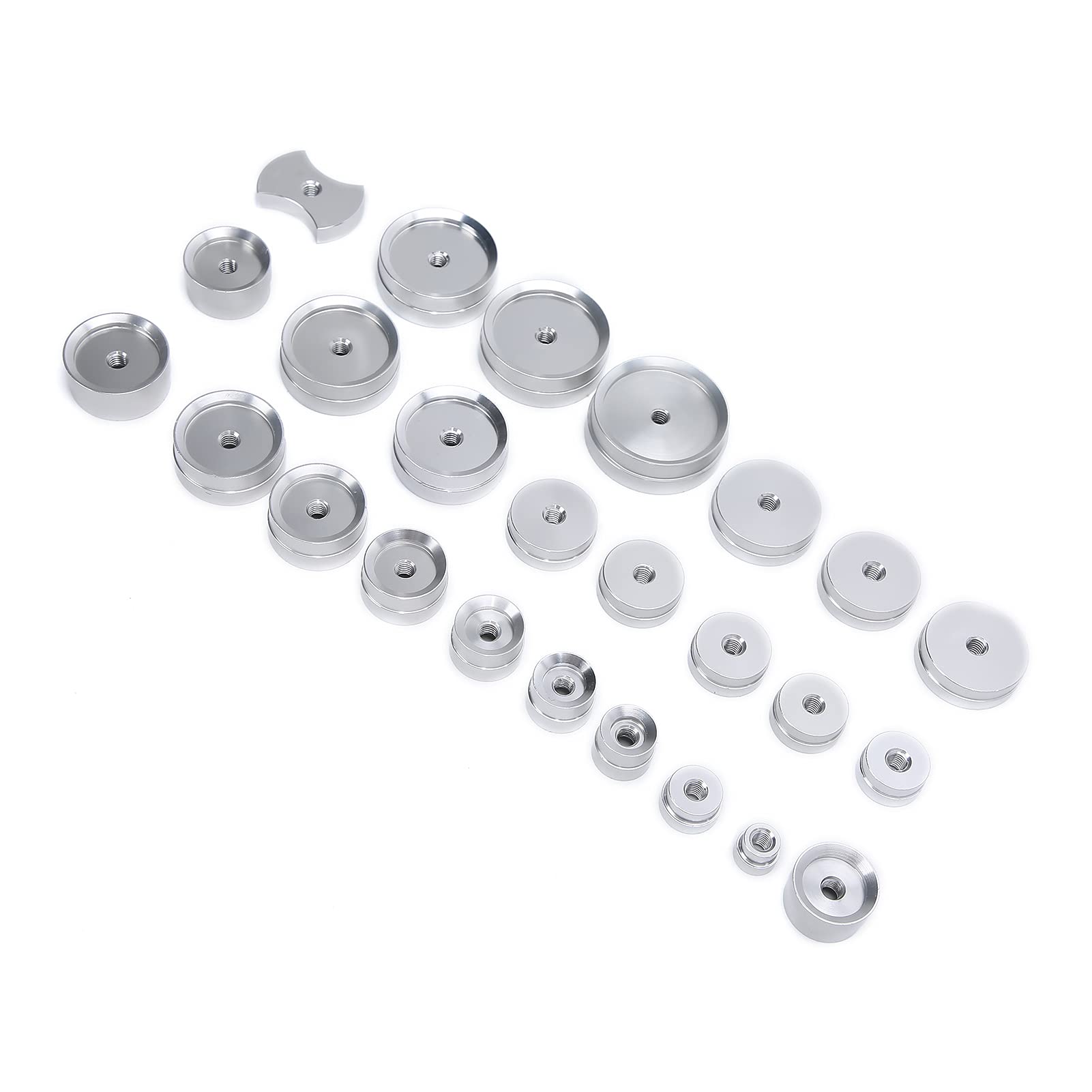 25PCS Tappatrice per orologi Pressa per stampi in lega di alluminio Set di chiusure per fondello dell'orologio per orologiaio Orologio da polso Chiusura della copertura